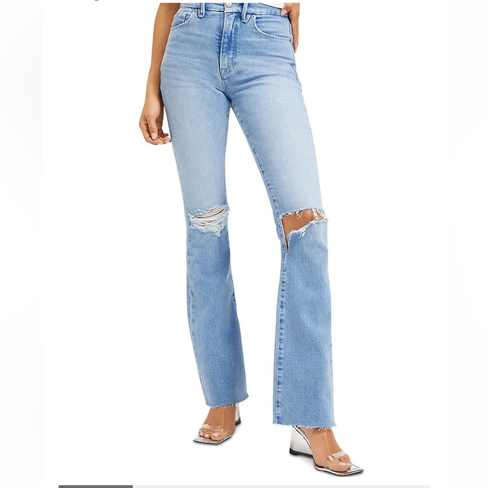 Good Classic Bootcut Raw Hem Jeans inIndigo129 - Like New